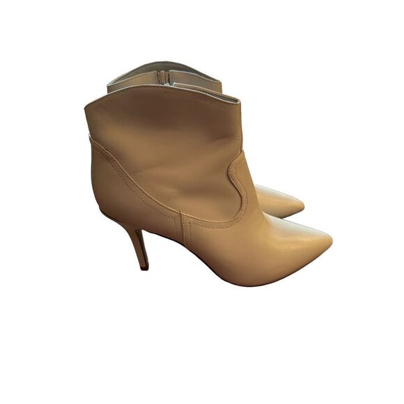 Nine West Nojulius Ivory Western Heeled Booties Size 6 - Picture 1 of 12